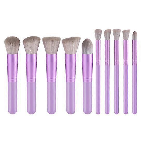 10Pcs/Set Makeup Brush Ergonomic Handle Portable Multifunction Foundation Loose Powder Blush Eye