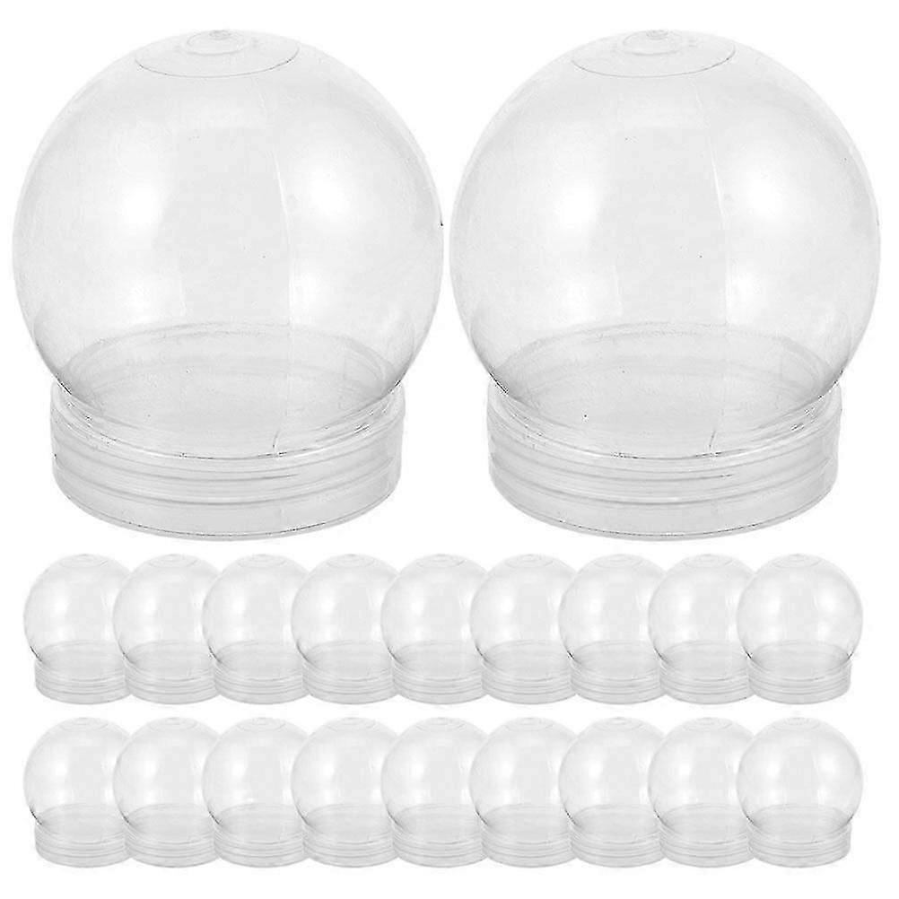 20pcs Reusable Clear Water Globes With Screw Off Caps Empty Snow Globe Making Props