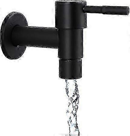 Black Stainless Steel Single Cold Faucet Wall Mount