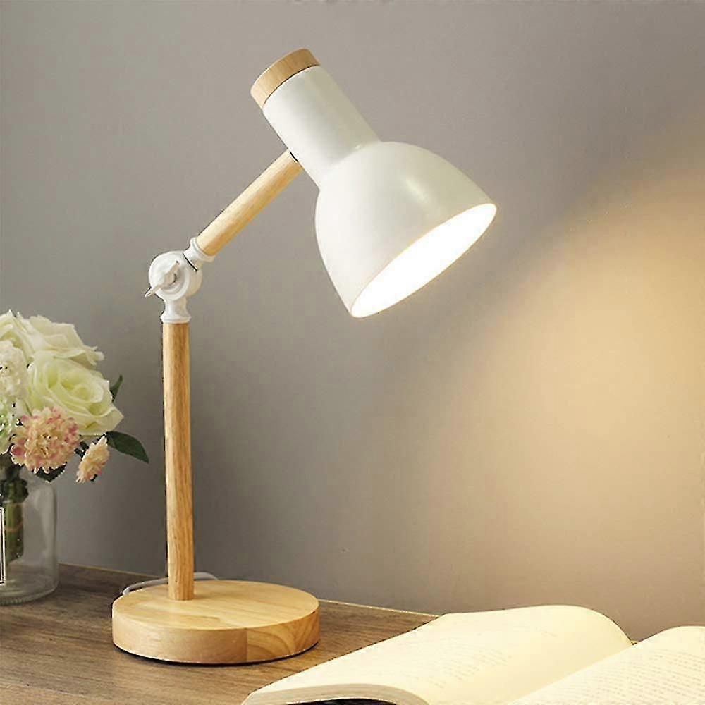 Wood Table Lamp, Adjustable Lamp Arm, Rotating Reading Lamp, Macaron Color Night Light, Study Room Living Room Coffee Table Office Sping Table Lamp