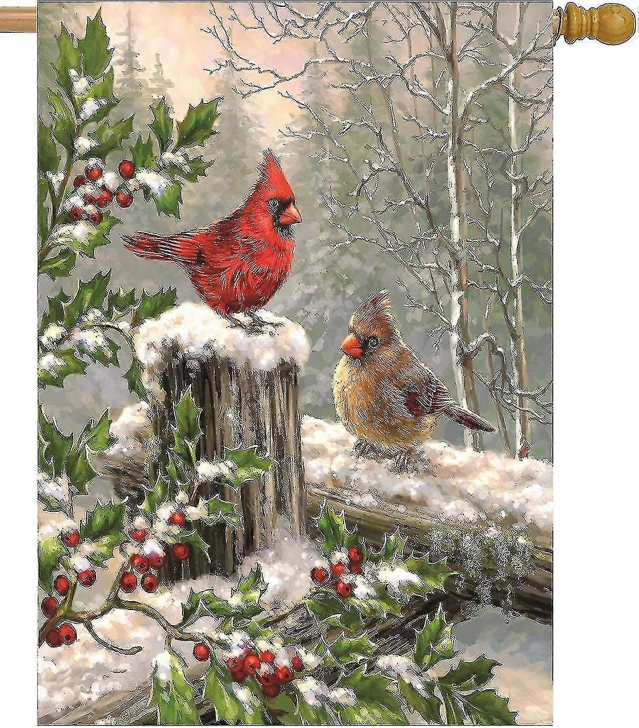 S 12 X 18 Double Sided, Al Red Bird H Branches Yard Outdoor En For