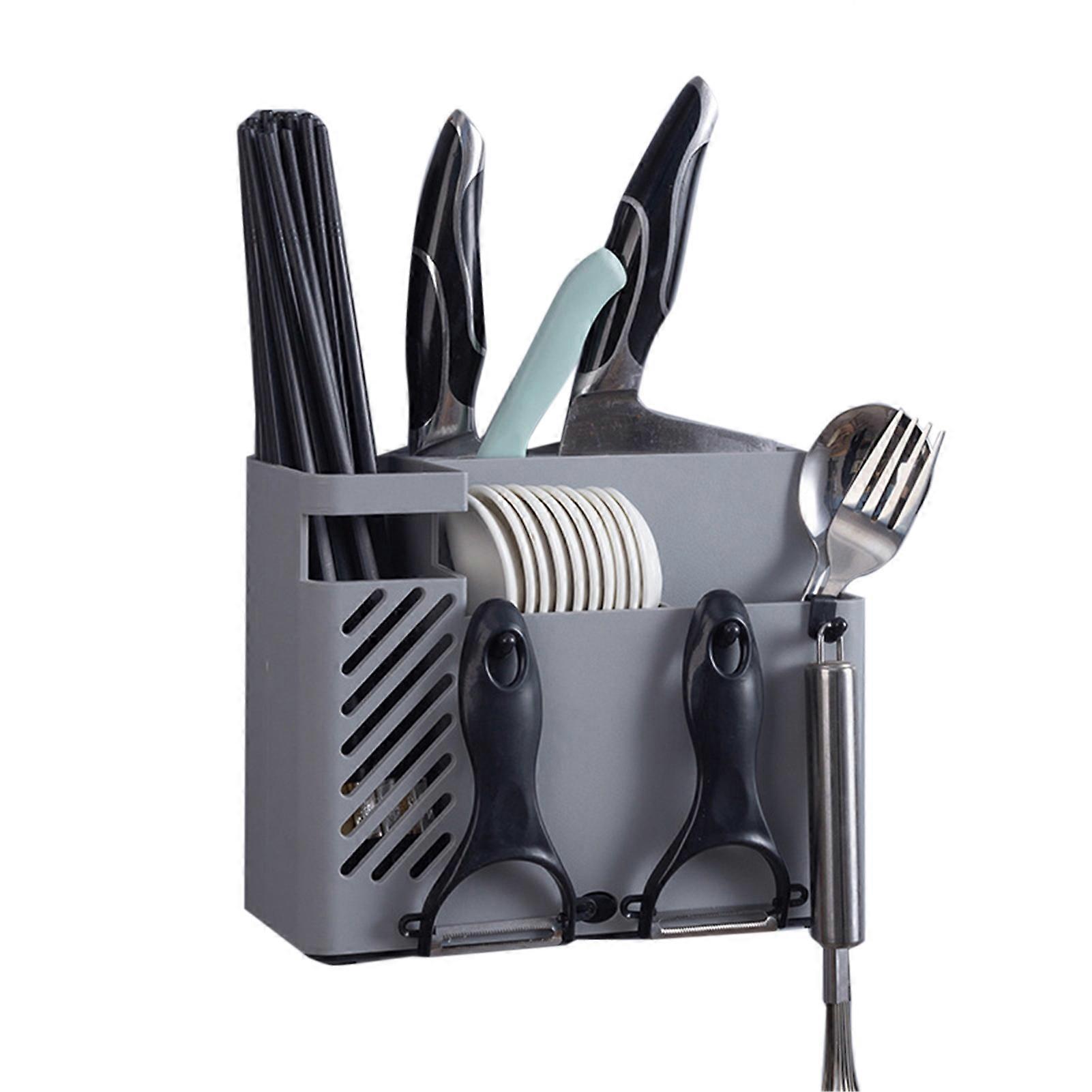 Cutlery Holder Multifunctional Wall Mounted Chopsticks Drying Rack for Home Kitchen
