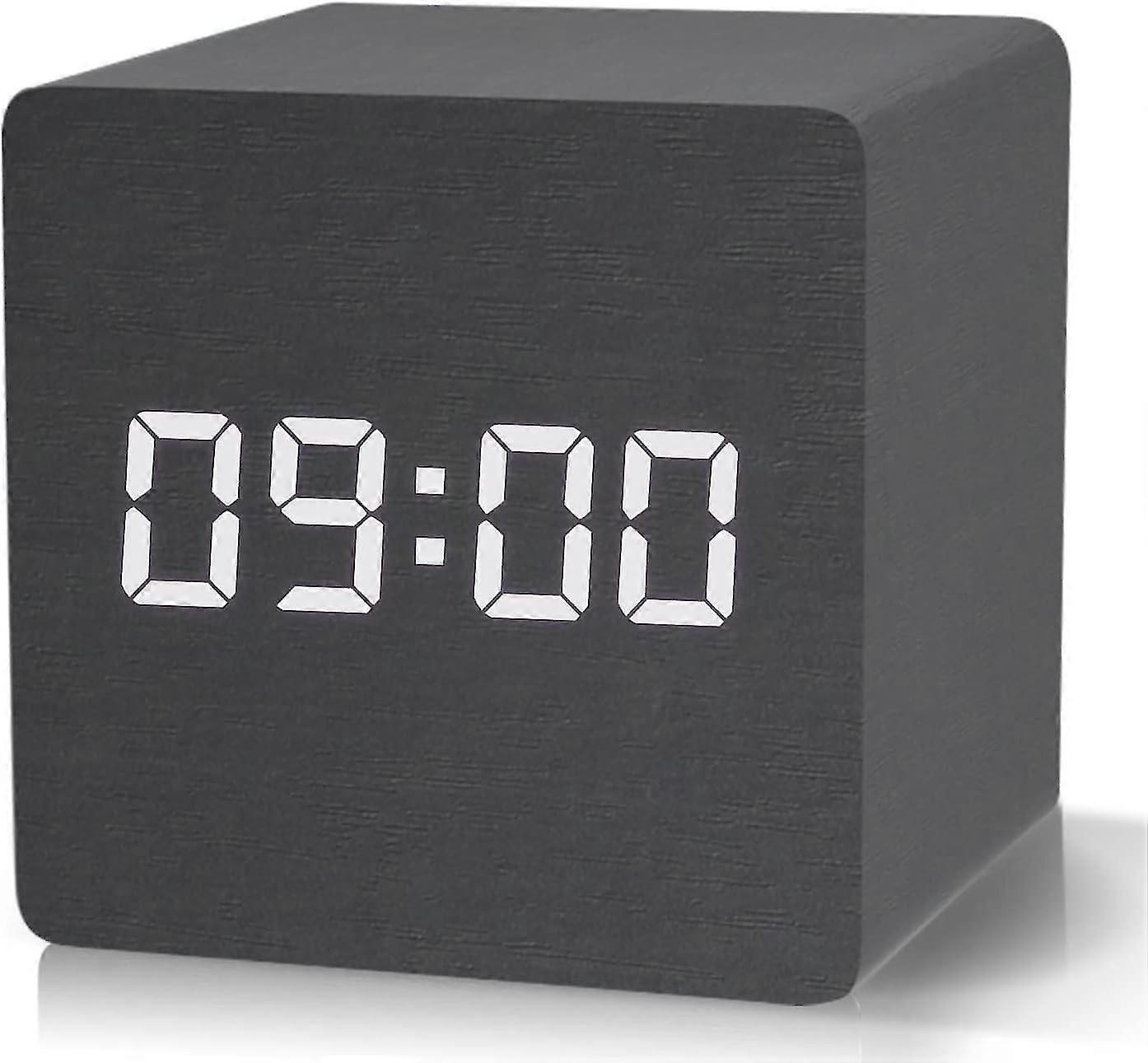Digital Alarm Clock, Morning Alarm Clock, LED Digital Clock with 3 Alarms, Weekend Mode, Adjustable Brightness and Volume, USB Rechargeable,Black
