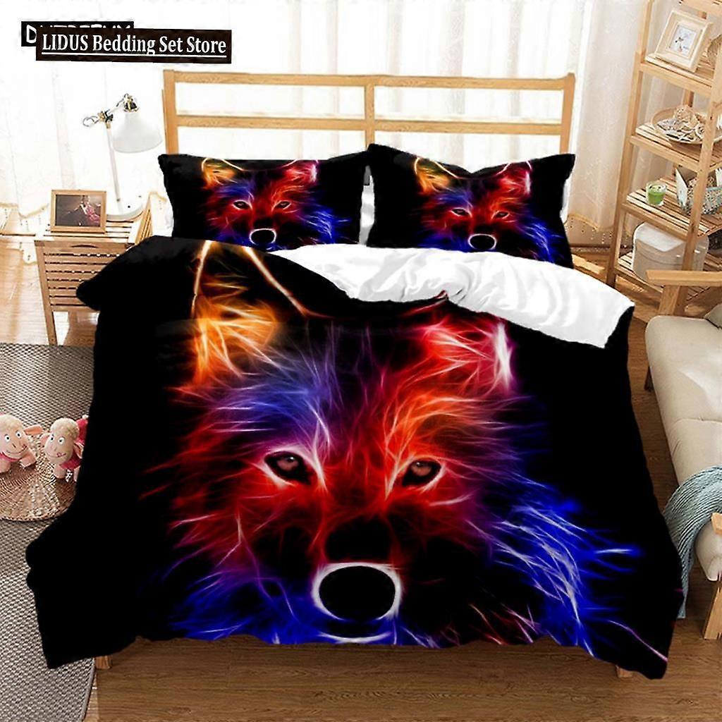 v1023 Bed Sheets Forest Animal Wolf Printed Polyester Bedding Set Soft And Comfortable Comforter Bedding Sets Complete Size Customizable 3-Piece Beddi