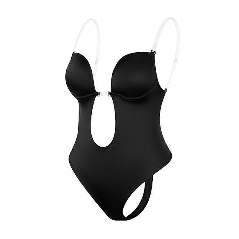 Sexy Backless Bodyshaper Bra Women Deep V Convertible Bra Thong Shapewear Low Back Invisible Push Up Underwear Waist Trainer