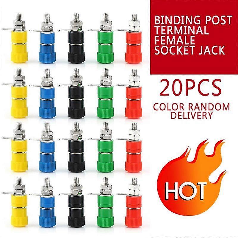 20 db-os kötőelemes csatlakozóaljzat-csatlakozó 4 mm-es banándugós csatlakozókhoz fh