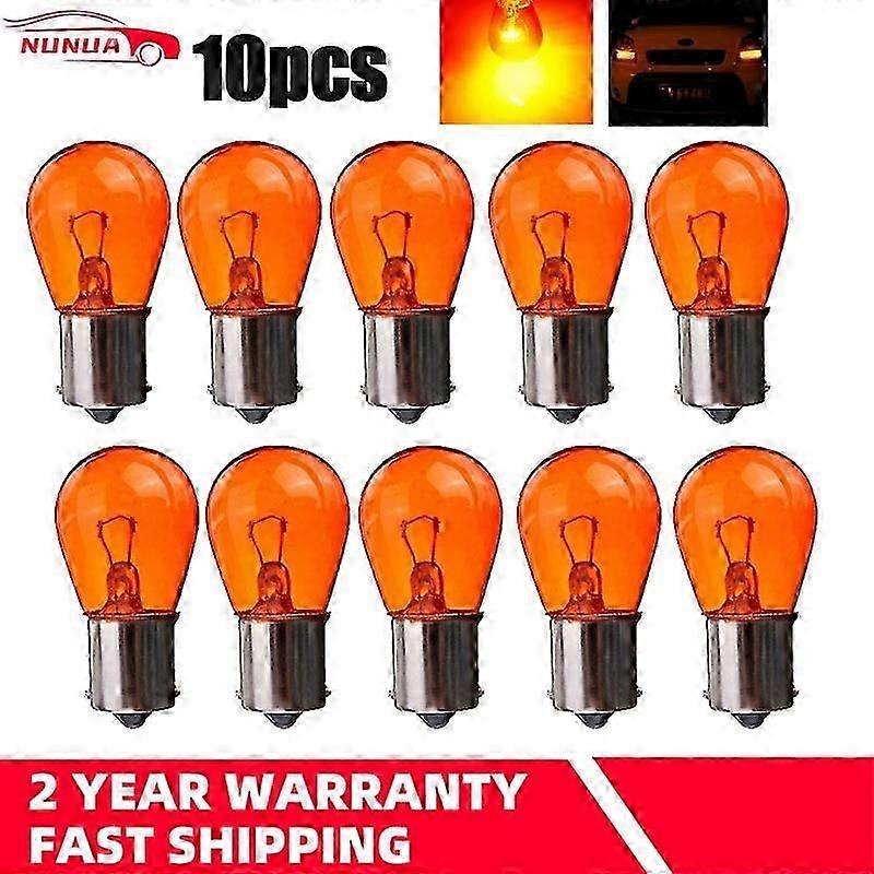 10pcs/set 1156 Ba15s 581 21w Amber Car Auto Scooter Indicator Break Parking Turn Light Py21w Dc12v Halogen Lamp Bulb Bulb Lamp