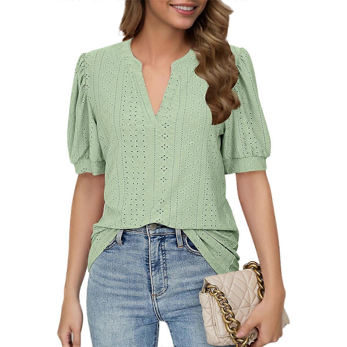 Chemises d’été à manches courtes Vert clair XL