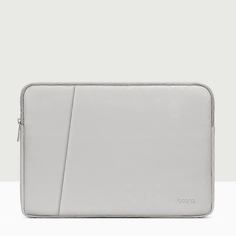 Baona BN-Q004 Bolsa para laptop em couro PU, Cor: Cinza de camada dupla, Tamanho: 15/15,6 polegadas Cinza 15/15,6 polegadas