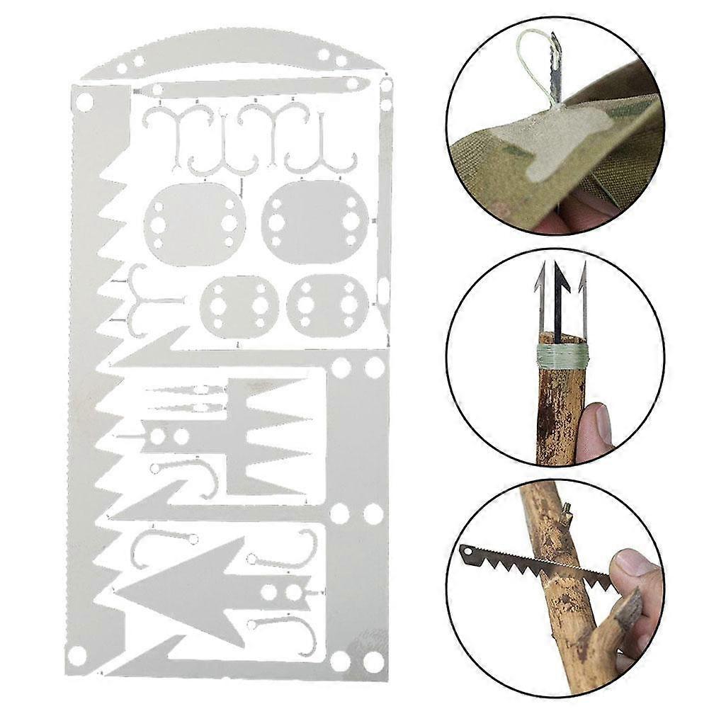 Multifunctional Pocket Stainless Steel Card Tool Portable Fishing Tackle Hook Card Outdoor Camping Survival EDC Emergency Tools