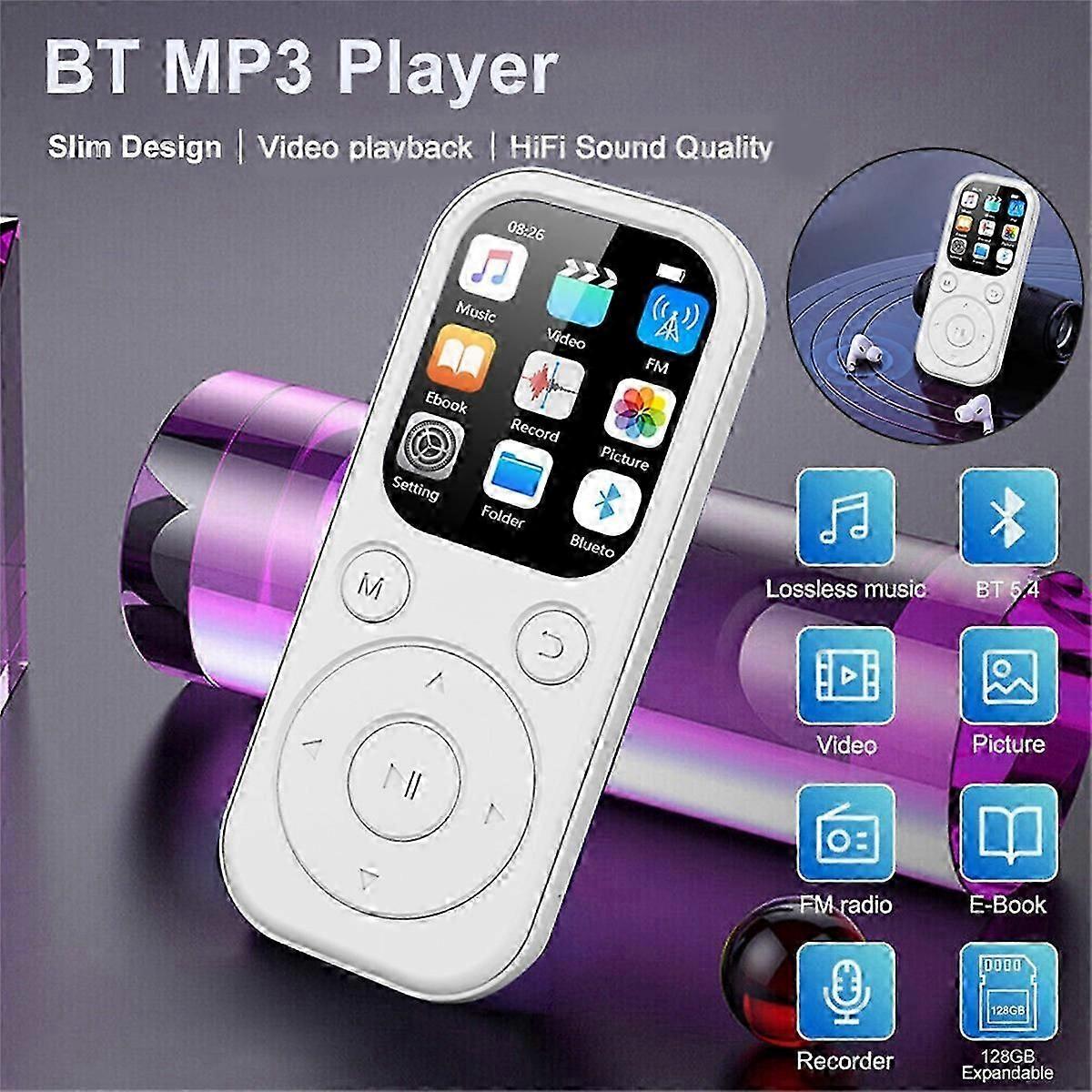 New MP3 Bluetooth Player Fast Charging 5.4 Bluetooth Version Expandable Memory Card Music Player FM Recording E-Book B