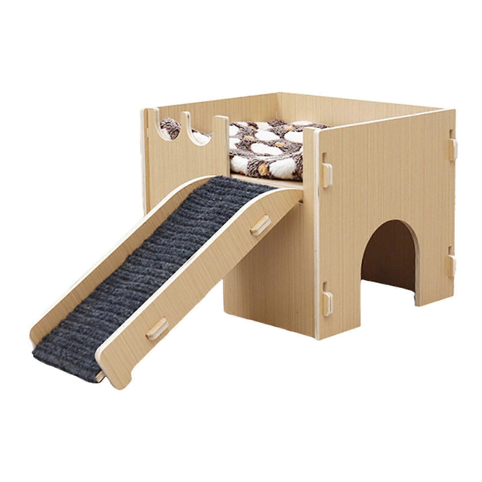 Wooden Guinea Pig Hideout Hide and Seek Hamster House for Gerbil Hamster Rat