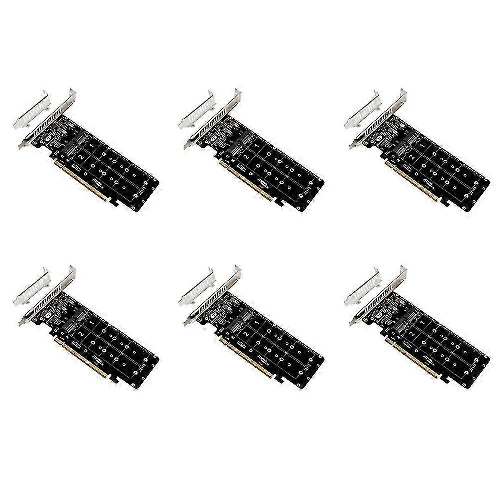 6X Double-Sided 4-Disk NVME Card PCIeX16 to M.2 M-Key NVMEx4SSD 2U Server Array Expansion Adapter S