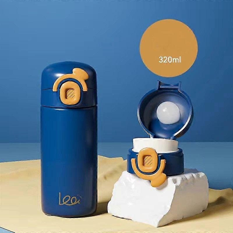 10.8 oz/320ml Vacuum-Insulated Stainless Steel Water Bottle with Secure Lid, Leak-Proof-Blue