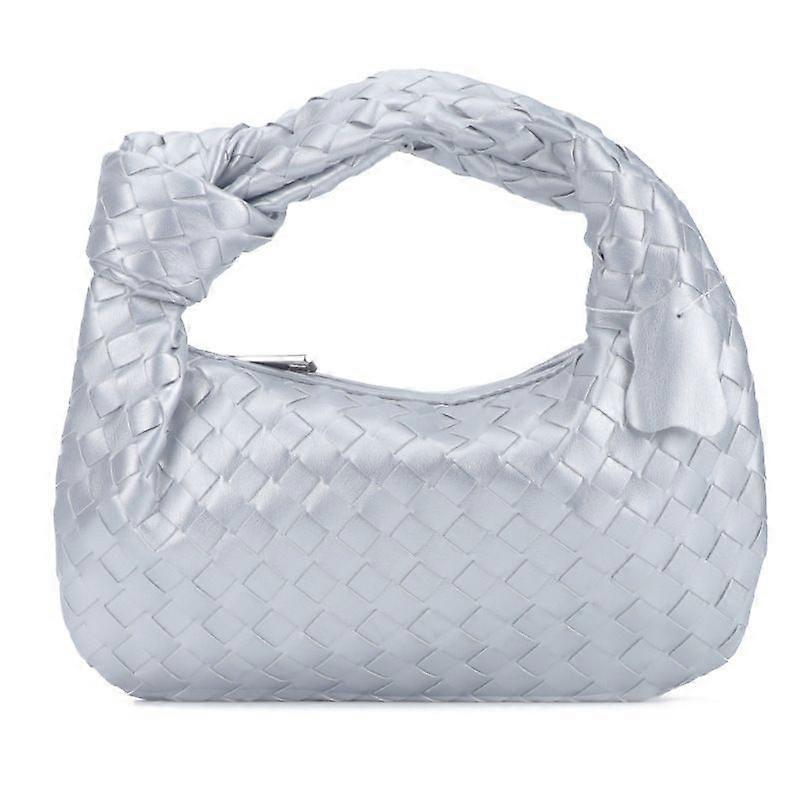 ウーブンレザーホーブ餃子バッグ女性用ディナーハンドバッグ財布ホーボーバッグノット織りサマークラッチバッグ