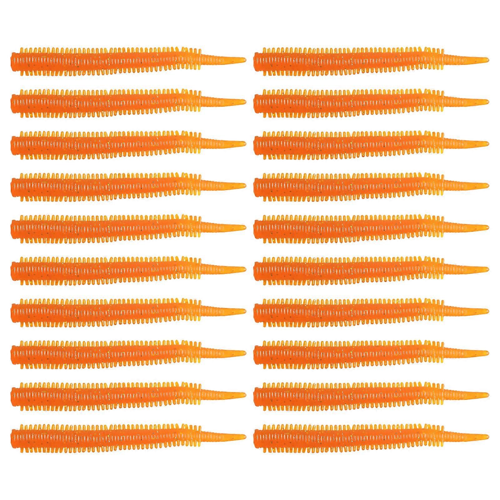 20Pcs 8cm Soft Lure Forelle Wurmköder Angeln Wurm dehnbar TPR Wurm Angeln Köder Köder Tackle für Forellenangeln Nr. 5 transparent oder