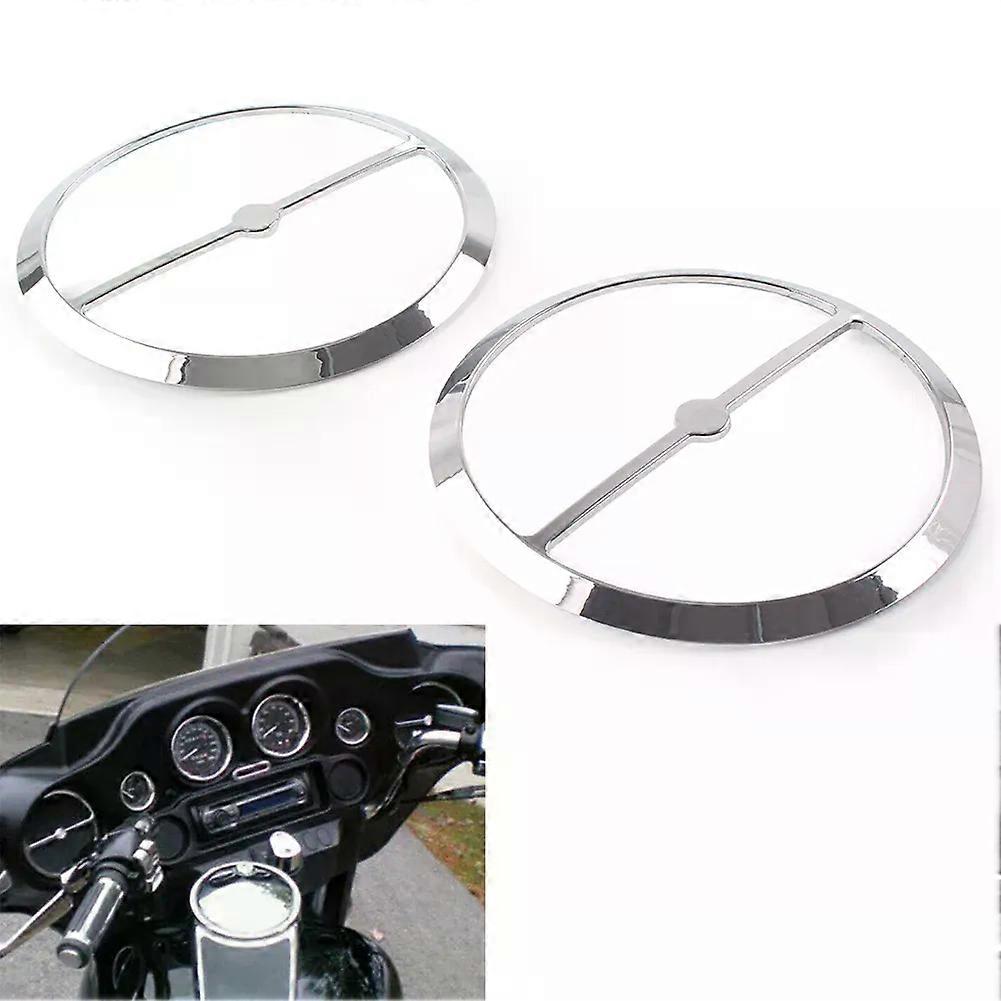 2 Pcs Chrome Motorcycle Speaker Inner Fairing Cover Trim Grill For Harley Davidson Electra Tri Street Glide FLHX 2014-2023