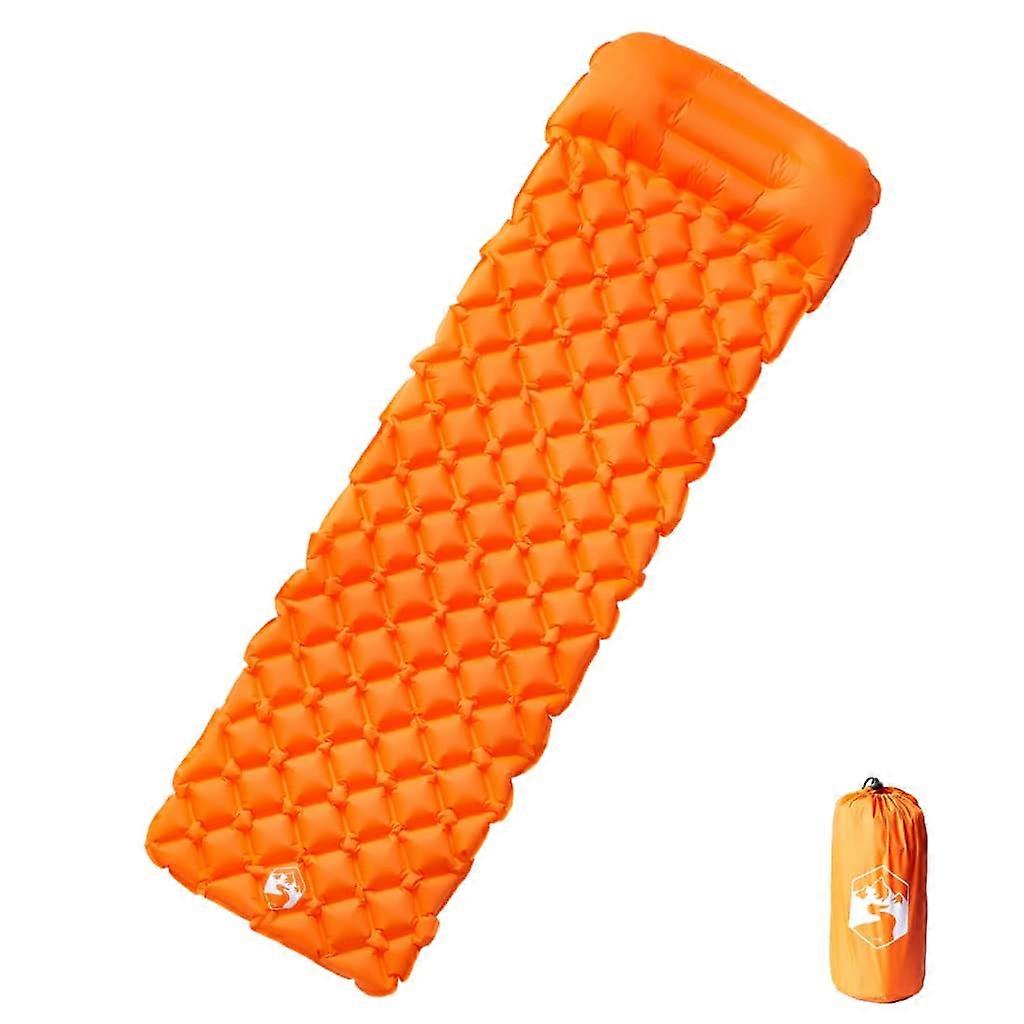Inflatable Sleeping Mat with Cushion Orange