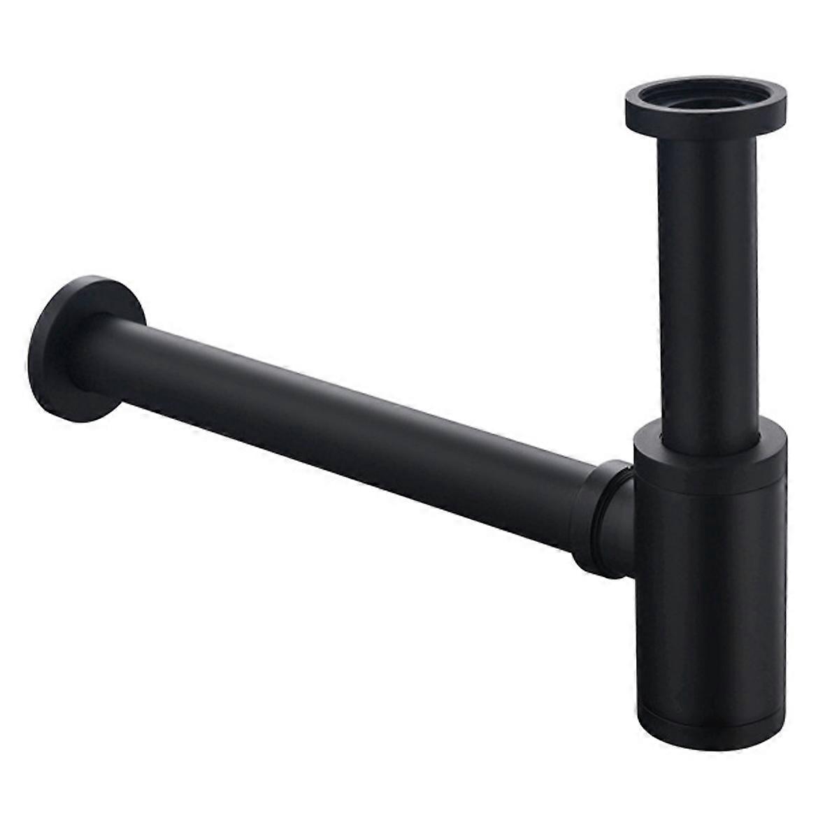Decorative P-Trap, Brass Construction 1 1/4 Inch Sink Waste Drain Kit with Adjustable Height, for Universal Fit Standard Sinks, Rust Resistant Matte