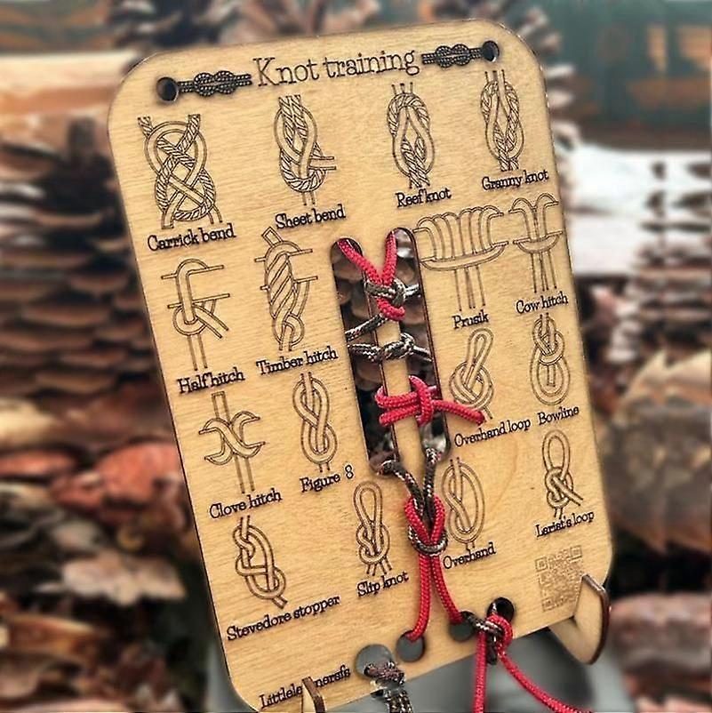 2025 Knot Tying Practice Board Kit Learn Knot Training Board with Stand & 3 Ropes Set