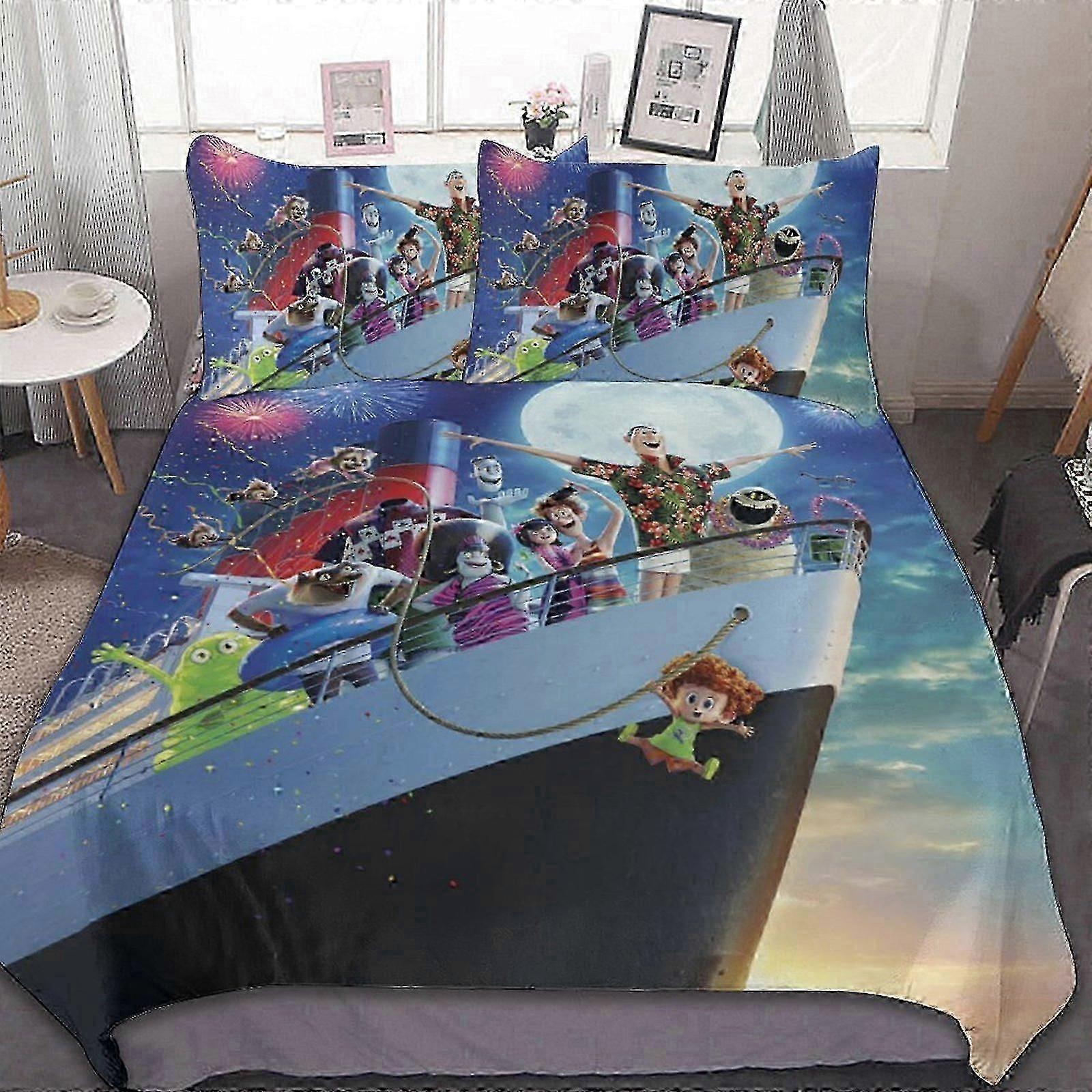 n1617 Lakan Hotell Transsylvanien 3 stycken sängkläder Se Soft Täcke Se Inredning Sovrum Gif (1 påslakan och 2 örngott) Lakan iiv1617