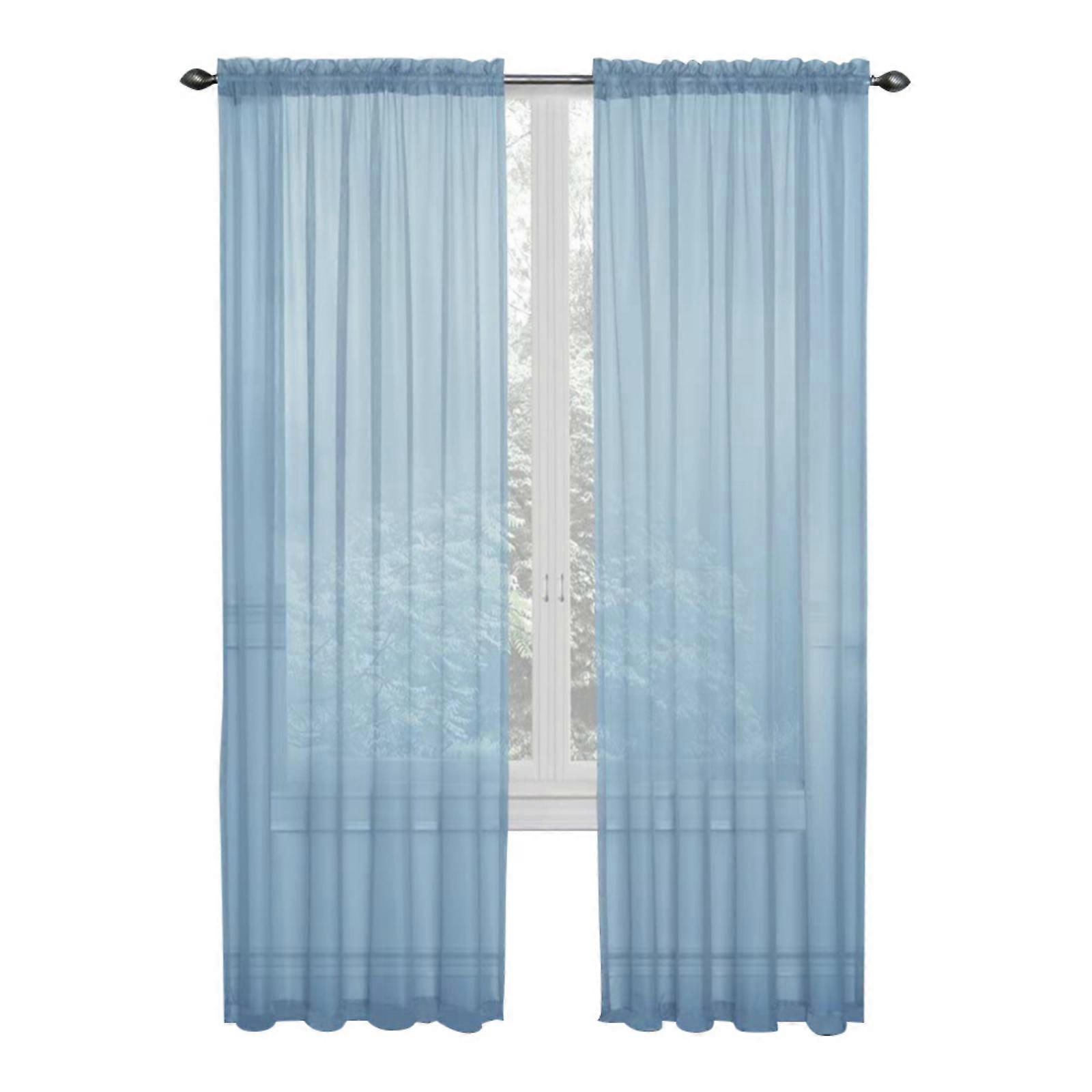 1/2pcs Kitchen Tulle Curtains Translucidus Modern Home Window Decoration White Sheer Voile Curtains for Living Room 100cmX200cm
