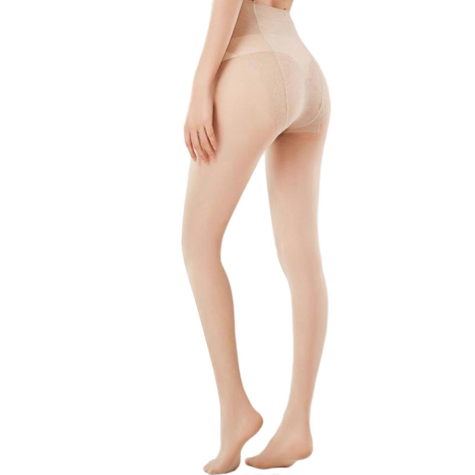 Solid Color Sheer Stockings Pantyhose for Womens Ultrathin Invisible Butterfly Crotch See Through Tights Stockings color XL