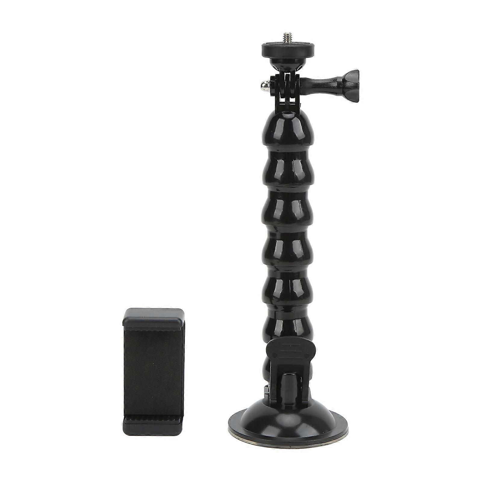 Flexible Suction Cup Car Mount with Gooseneck Extension and Phone Holder for Action Camera