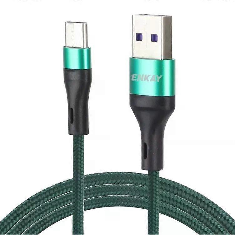 USB 3.0 to USB-C Cable-1m,5A Fast Charging & Data Sync-ENKAY ENK-CB119 Green Green