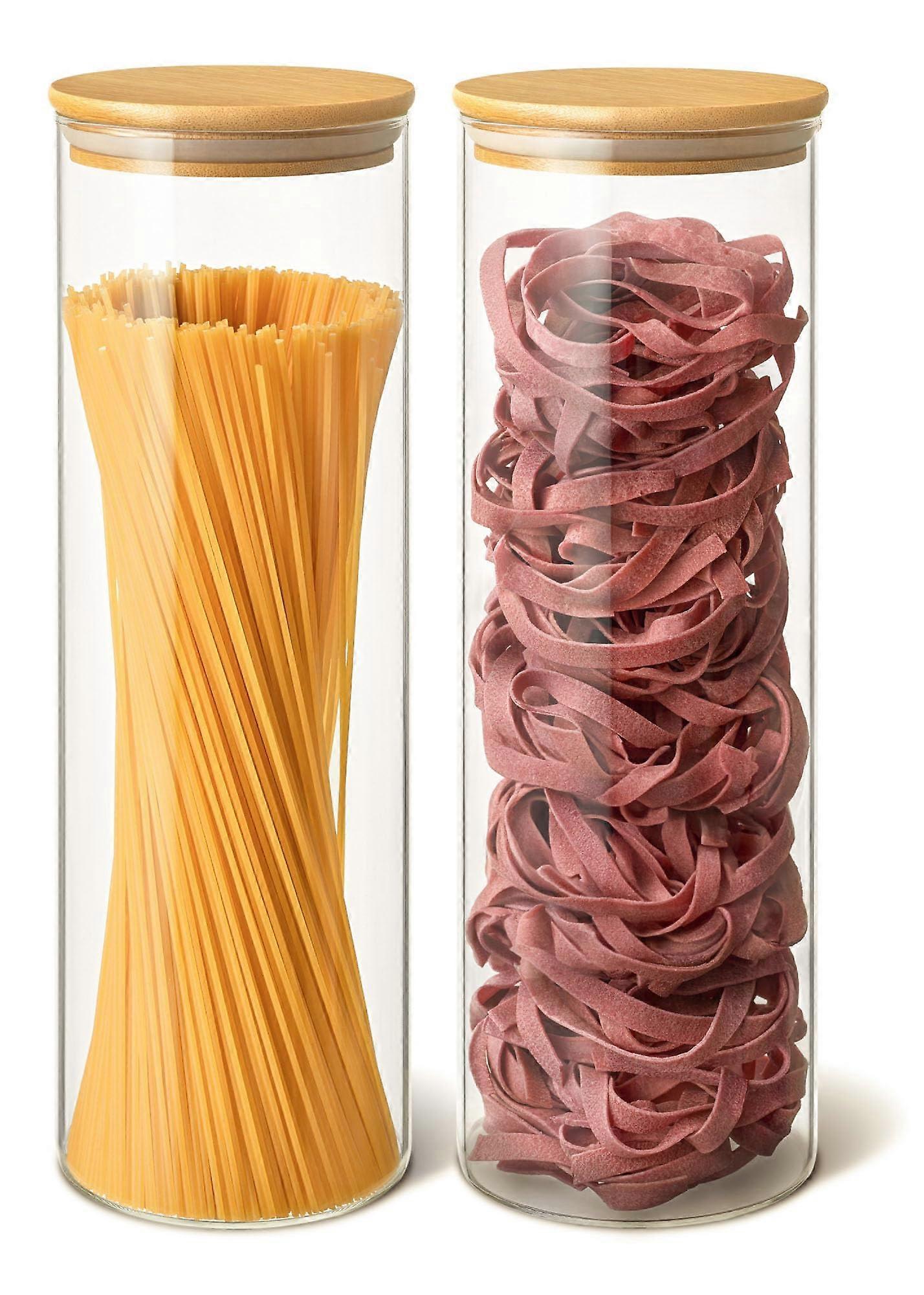 2 Food Glass Jars Pasta Containers Storage Jars Airtight for Spaghetti Container 67oz