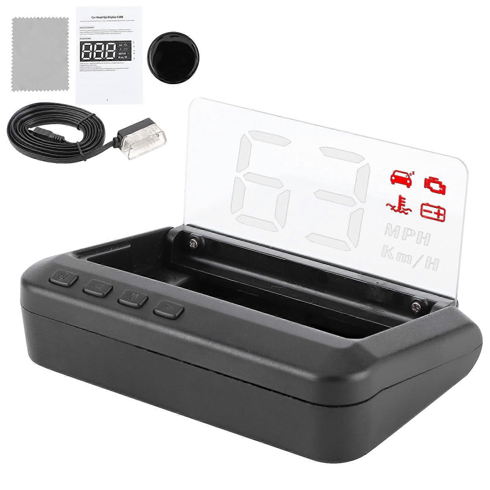 3-inch multi-function head-up display HUD monitor vehicle speed water temperature voltage display OBD projector