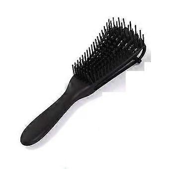 Peigne moelleux lisse creux noir, peigne moelleux creux élastique, peigne de coiffage de massage portable, peigne à cheveux creux multifonctionnel