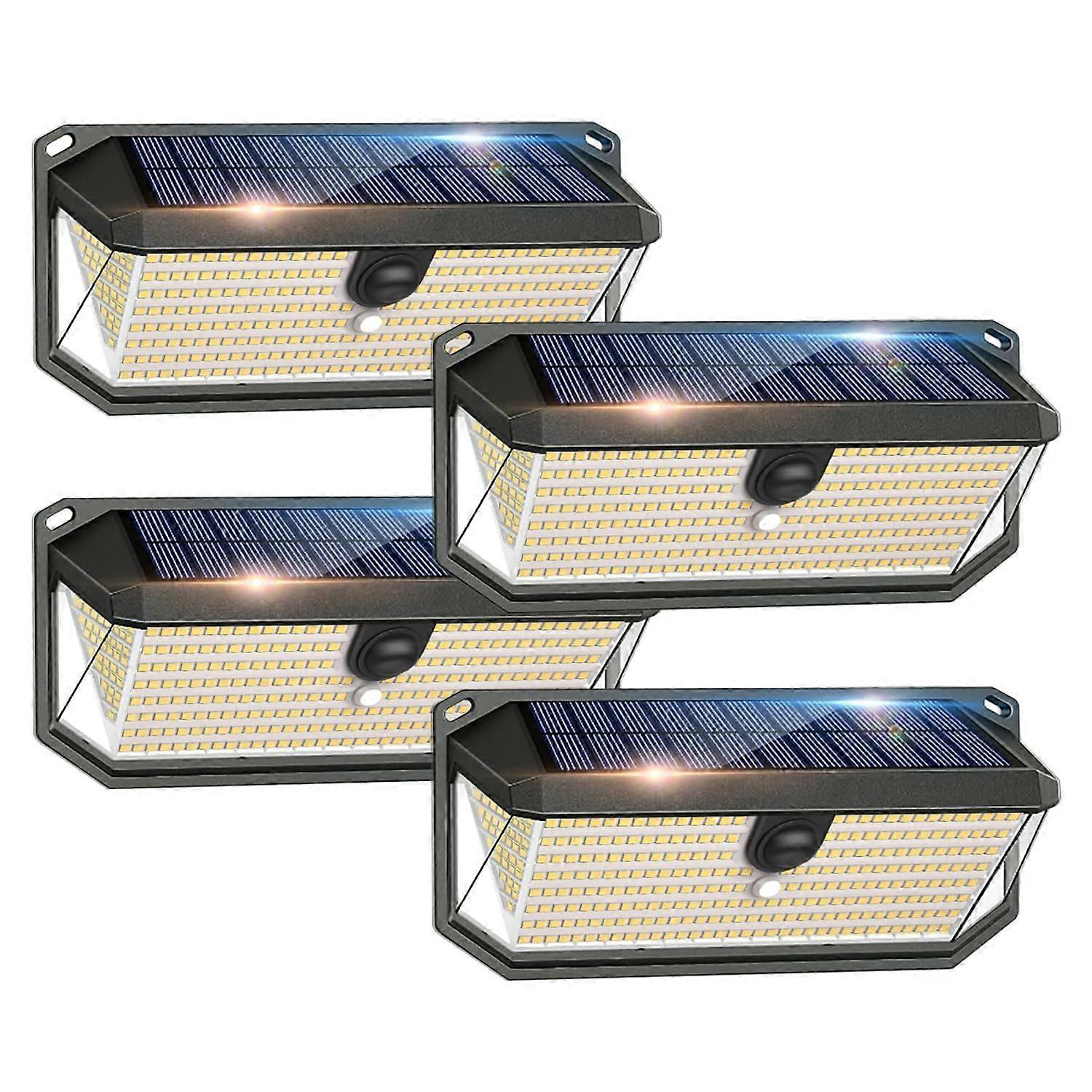 Solar Lights Outdoor, 4000LM 380 LEDs Solar Motion Lights Outdoor, 3 Modes 270° Wide Angle