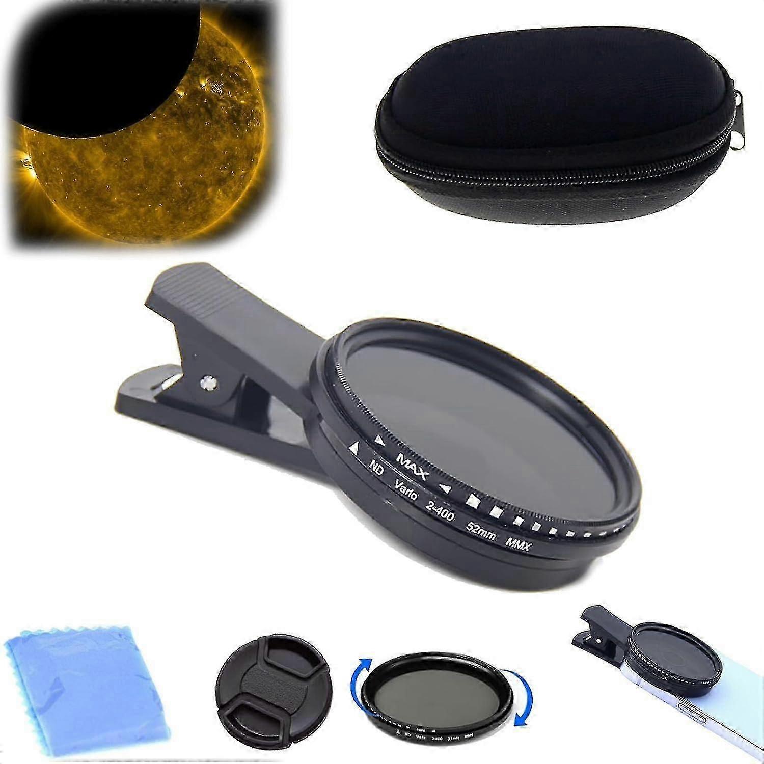 Universal Solar Eclipse Smartphone Lins Med Klämma, Solfilter För Smartphone