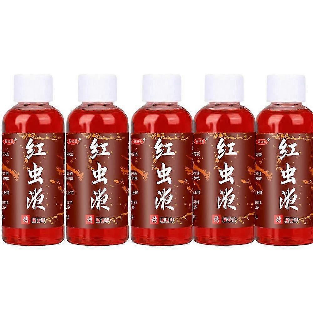 5x 60ML Flüssiger Blutwurm Duft Fisch Lockstoff Konzentrierter Roter Wurm Flüssiger Fischköder Zusatz Perc