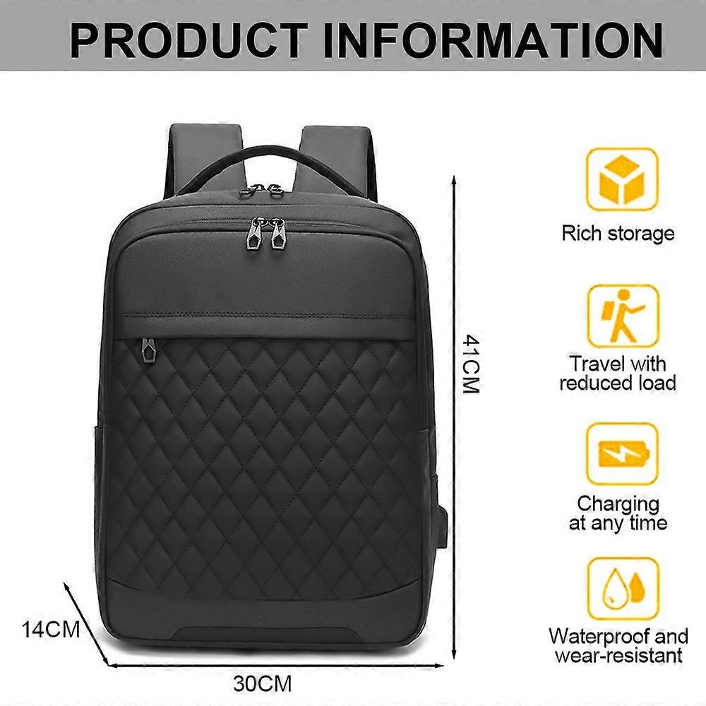 Office notebook backpack, suitable for 15.6-inch ultra-thin notebook, waterproof bag