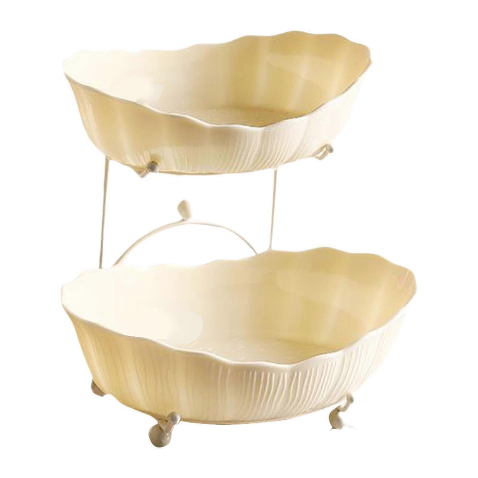 Tiered Fruit Bowl Basket,Serving Tray Platter Reusable Rack Vegetable Holder