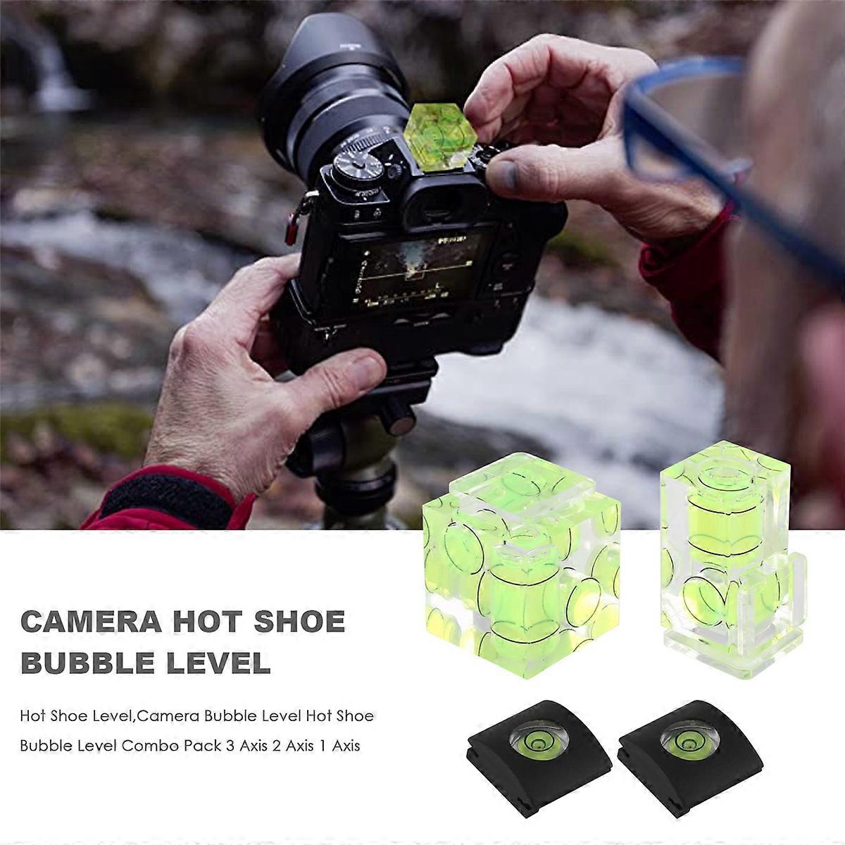 Hot Shoe Level,Camera Bubble Level Hot Shoe Bubble Level Combo Pack 3 2 1 For Dslr Film Camera (4Pac