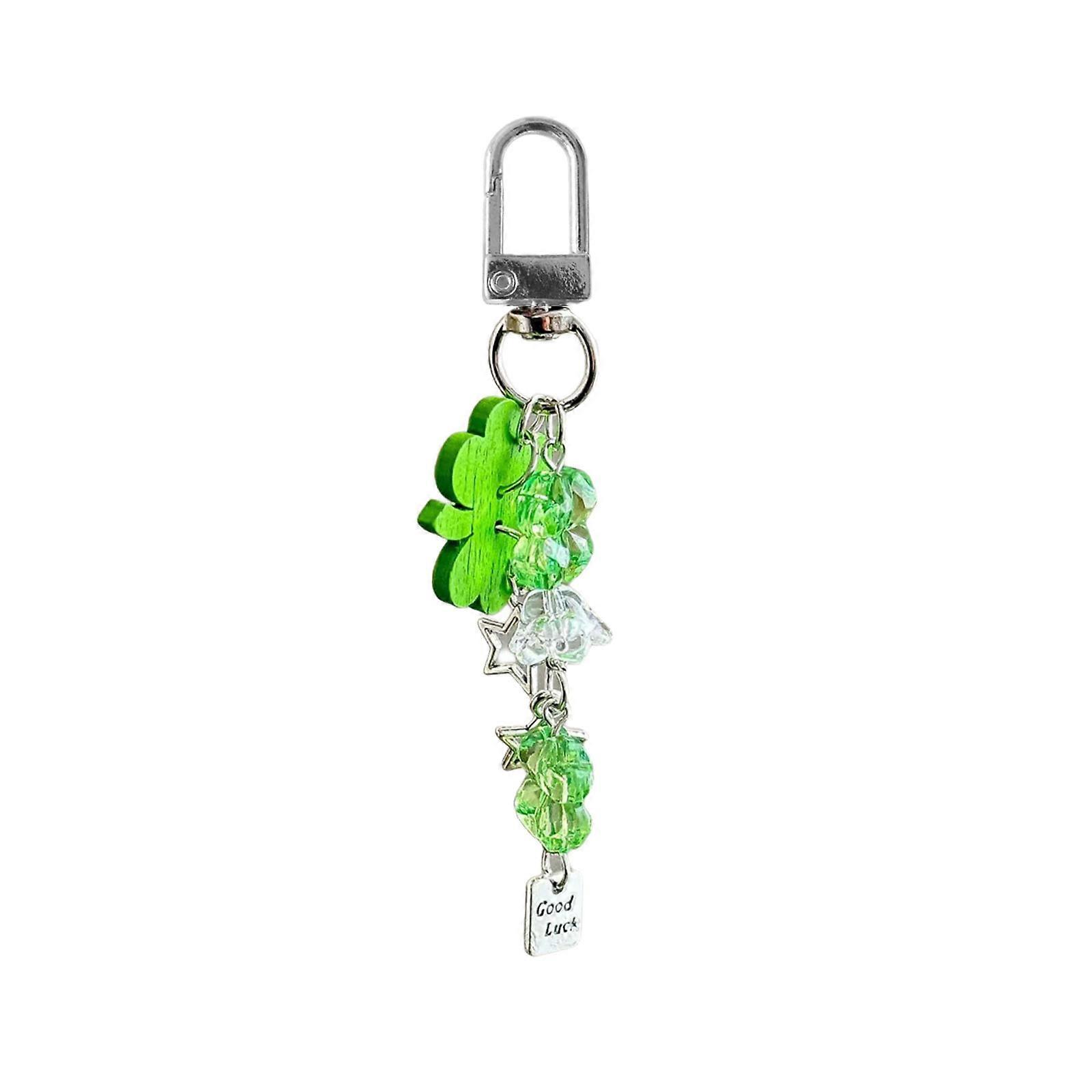 Stylish Beaded Clovers Keychain Unique Phone Charm Bag Decoration Perfect for Adding a Touch of Luck to Your Accessories