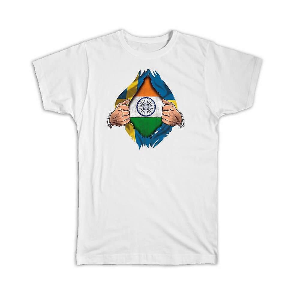 Gift T-Shirt: India Swedish Flag