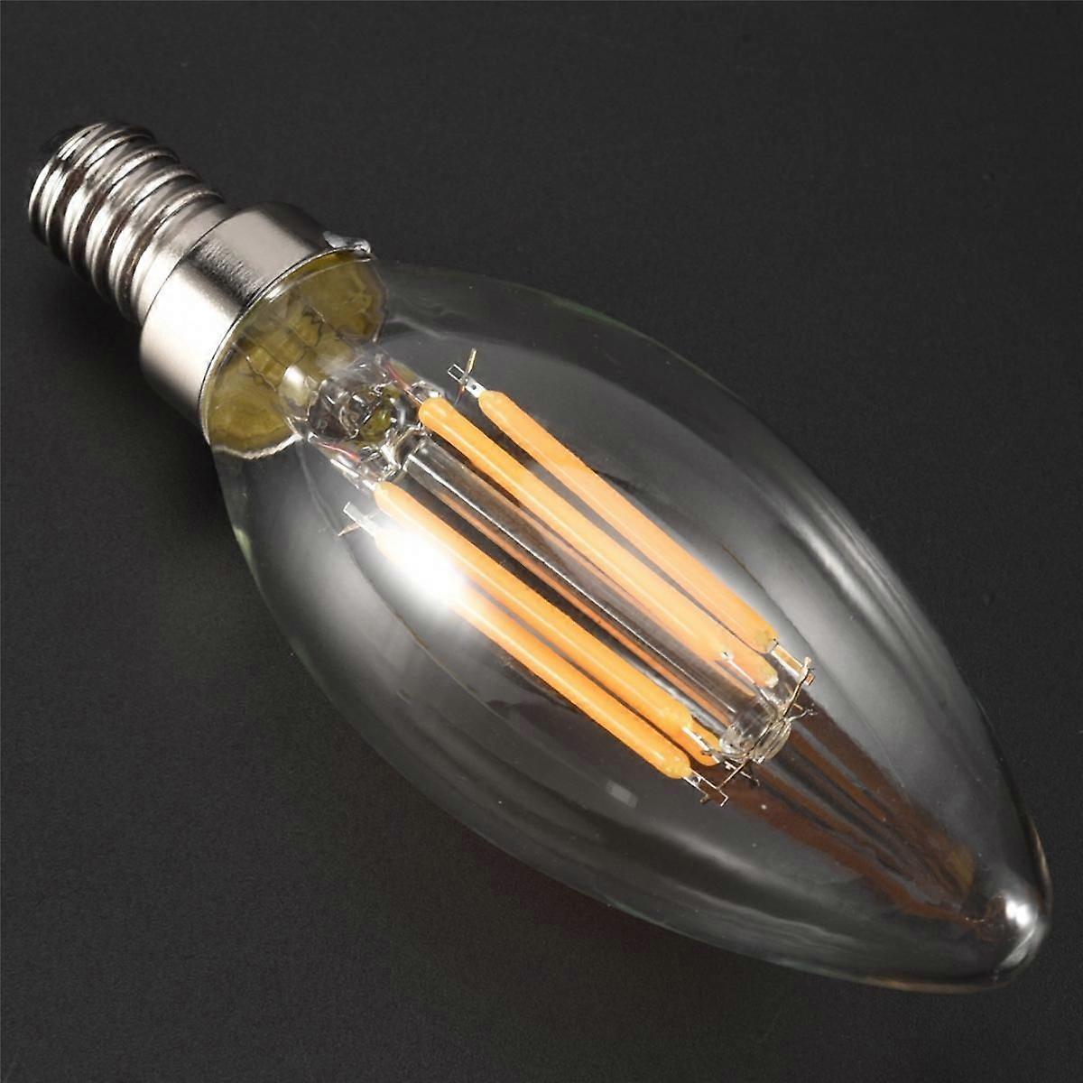 Dimmable E12 6W COB Candle Flame Filament LED Light Bulb Lamp 10*3.5cm