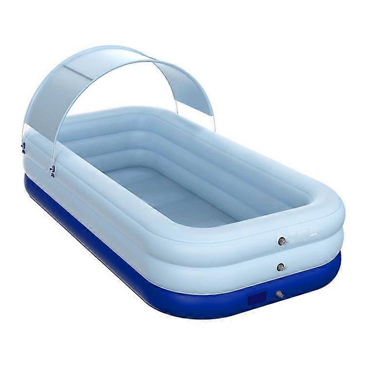 PVC Shade Wireless Automatic Inflatable Swimming Pool Household Children Swimming Pool Large Outdoor Plastic Pool with Shed 2.6m