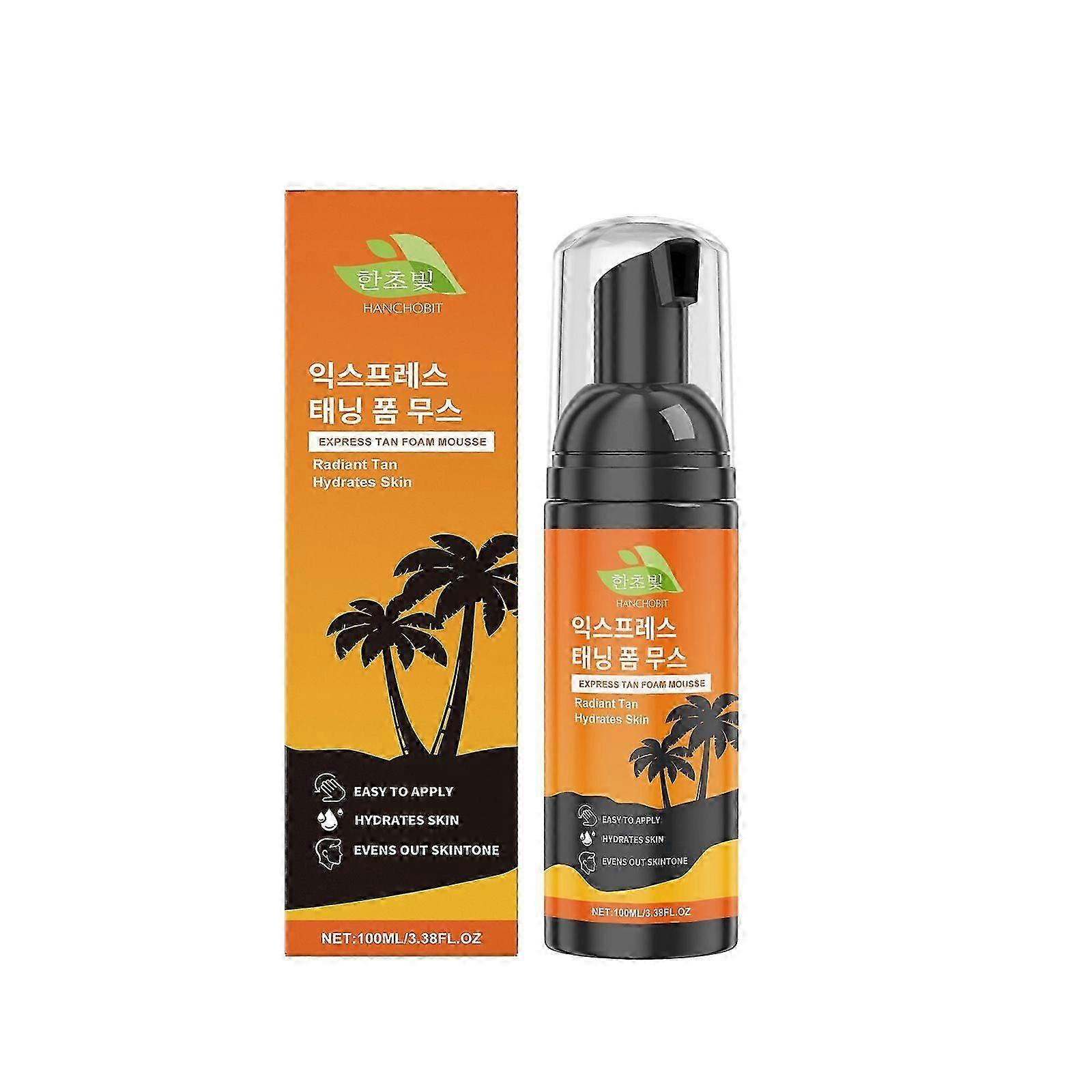 Quick Tanning Foam Mousse, Natural Tanning Accelerator, Self Tanner - Quick Application Foam Mousse Easy Sunless Tan For Face and Body