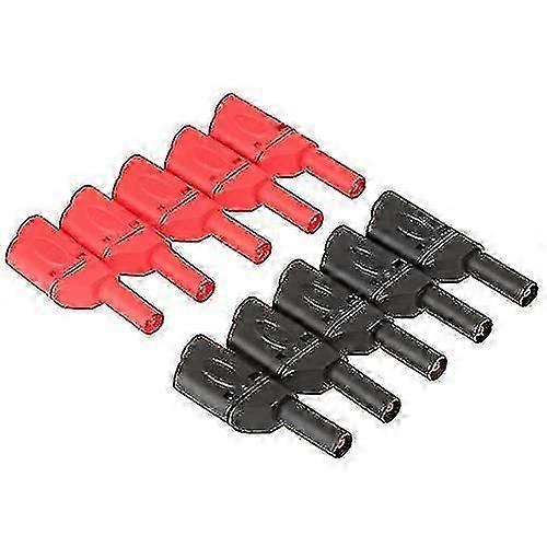 10pcs 4mm赤/黒バナナプラグ完全絶縁スタッカブルバナナプラグ