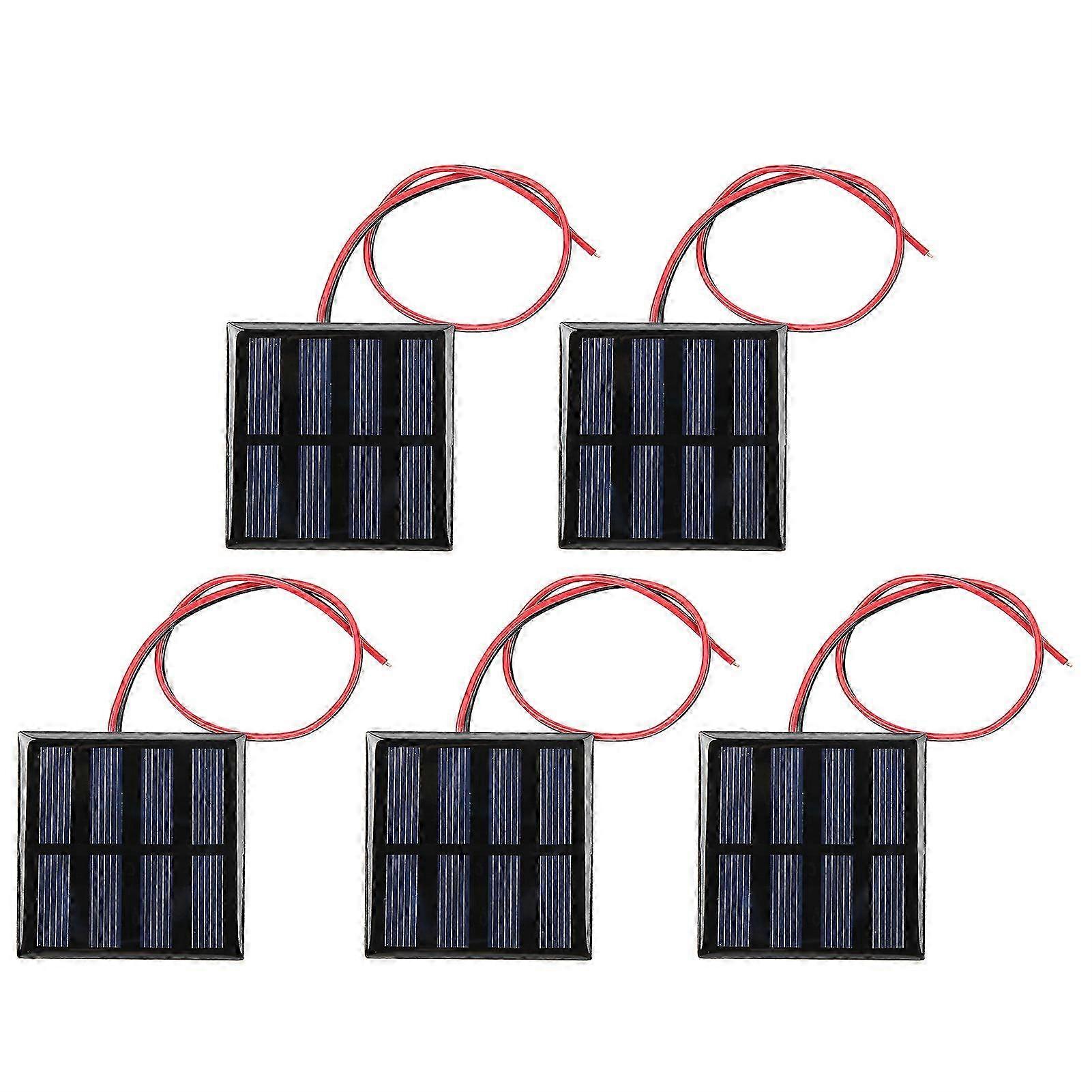 5Pcs Mini Solar Panel Power Supply Module Board with 30CM Red Black Line DC2V 150mA