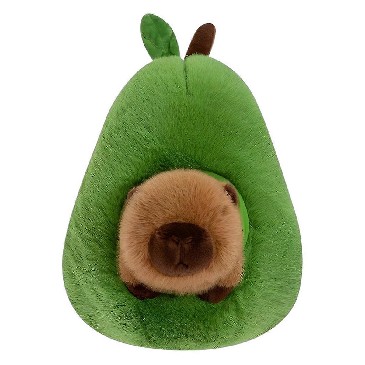 Avocado Capybara Plush Toy Realistic Capybara Stuffed Animal 55cm