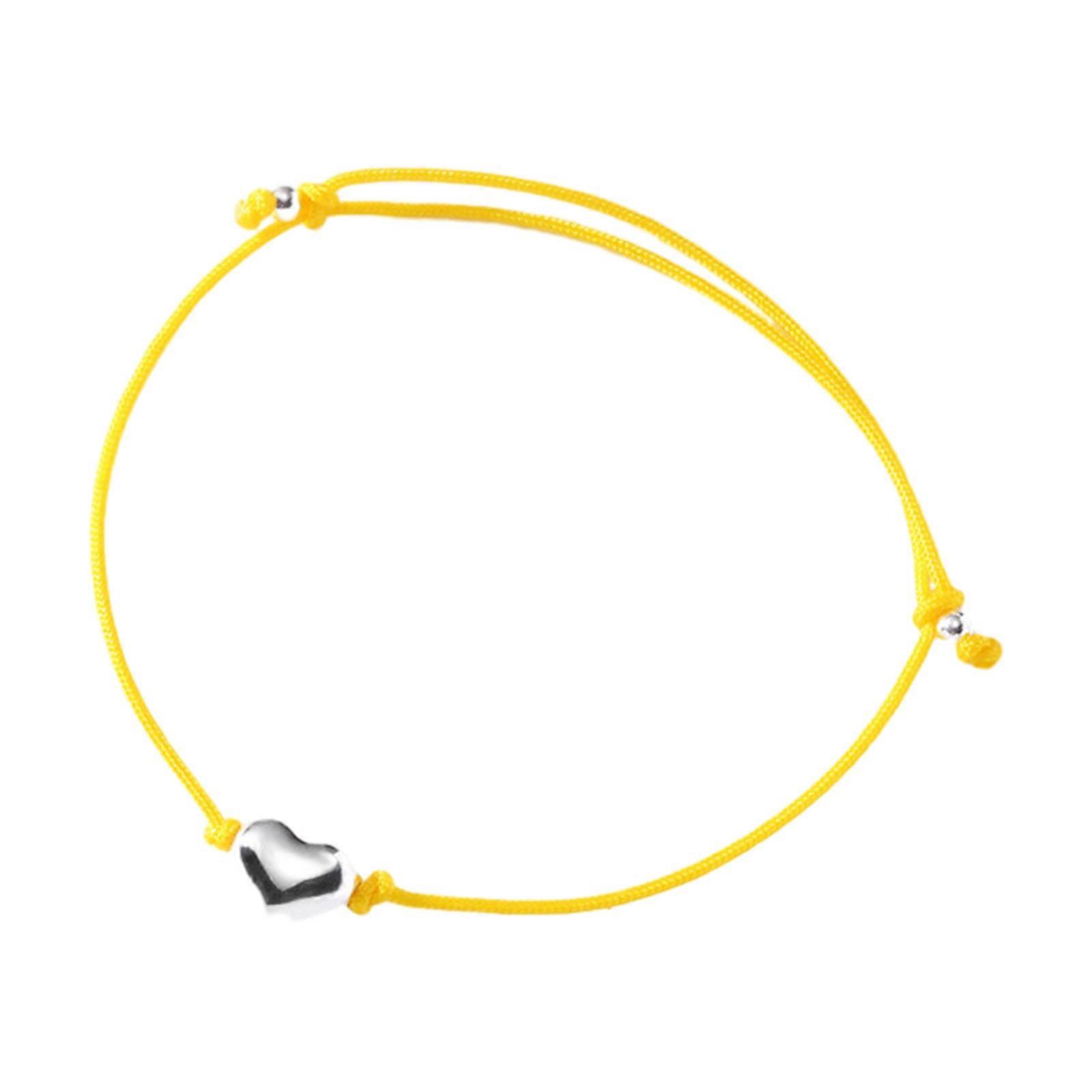 Mother's Day Parent-child Matching Love Multicolor Bracelets Mother-Child Heart-Shaped Simple Adjustable Bracelets  Yellow