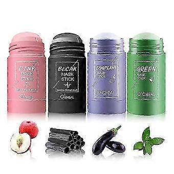 4 Pack Mask Sticks Set, Green Tea Mask Sticks, Bamboo Charcoal Clay Mask, Aubergine And Peach Mud Mask, Facial Skin Clay Mask Set For All Skin Types