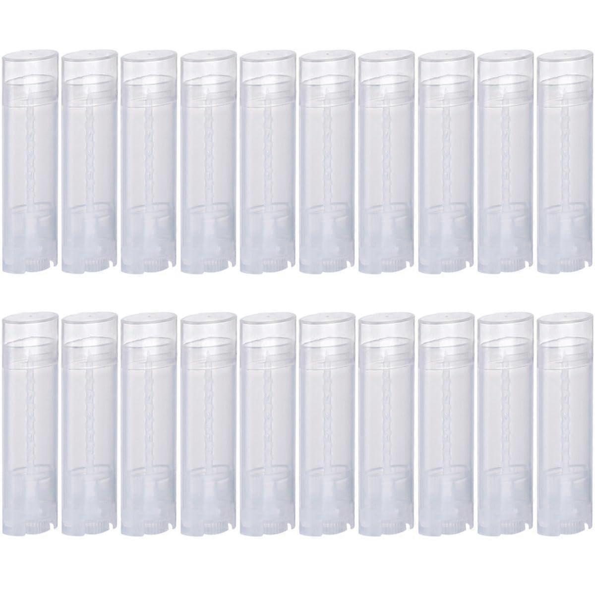 5ml 100 Pcs Frosted Clear Empty Oval Deodorant Lip Balm Tubes Twistup Refillable Mini Size Containers for CarryOn Travel,DIY Deodorants