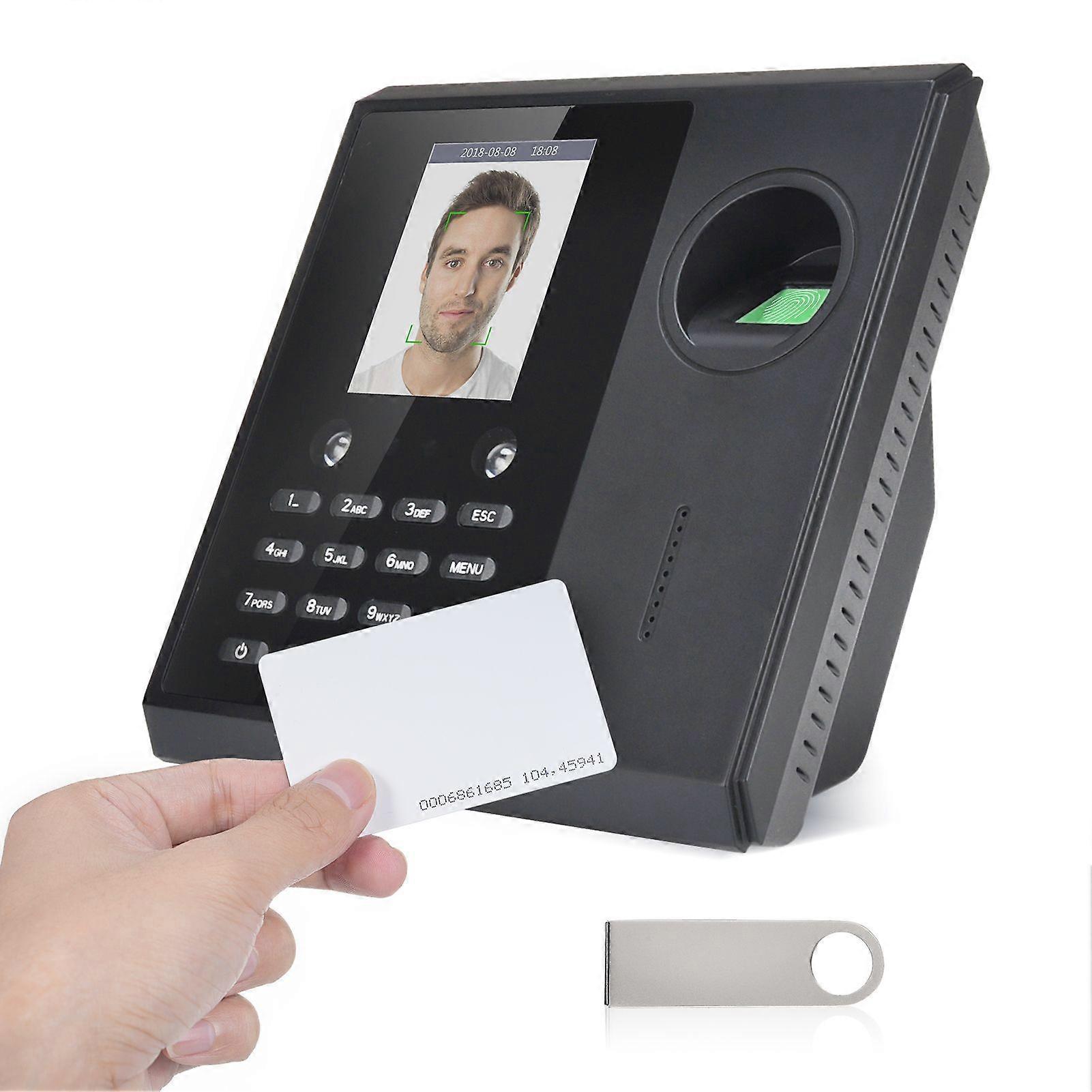 Biometric Time Clock Attendance Machine for Employees Support 3000pcs Fingerprint/1000pcs Password/1000pcs ID Card/500pcs Facial Recognition Fast Reco